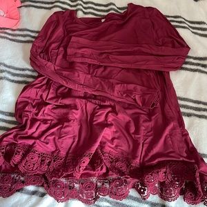 NWOT maroon long sleeve tunic